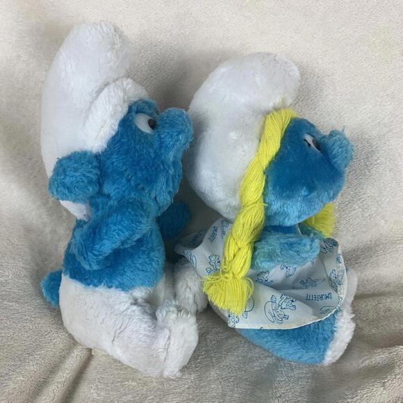 Smurfs 1981 Vintage 8" Plush Stuffed Toys Peyo Wallace & Berrie Lot of 2 - Picture 4 of 12